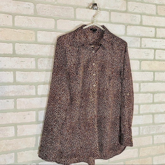 Ann Taylor Animal Print Long Sleeve Tunic … - Picture 3 of 9